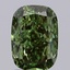 2.01 Ct. Fancy Vivid  Green Cushion Lab Grown Diamond
