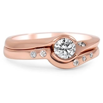 Custom Custom Cascade Wedding Band with Flush Set Diamond Accents