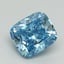 1.07 Ct. Fancy Vivid Malibu Blue Cushion Lab Grown Diamond
