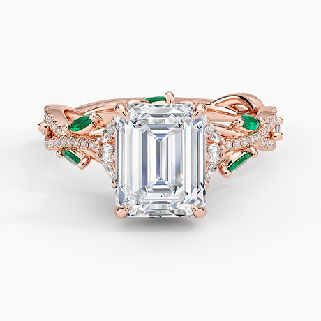 Luxe Secret Garden Lab Emerald and Diamond Ring