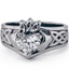 Custom Claddagh with Heart Shaped Diamond Center