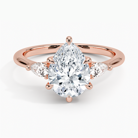 14K Rose Gold Petite Opera Three Stone Diamond Ring (1/4 ct. tw.)