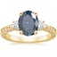 18K Yellow Gold Antique Scroll Engraved Three Stone Diamond Ring (1/3 ct. tw.), smalltop view