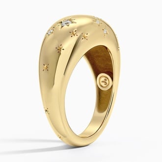 Aries Zodiac Constellation Diamond Dome Ring