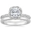 18K White Gold Cordoba Diamond Ring with 2mm Comfort Fit Wedding Ring