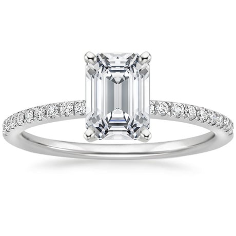 18K White Gold Ballad Diamond Ring (1/8 ct. tw.) with Flair Diamond Ring (1/6 ct. tw.)