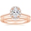 14K Rose Gold Calla Diamond Ring (1/3 ct. tw.) with Petite Comfort Fit Wedding Ring