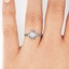 The Jasmine Ring, smalltop view on a hand