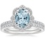 18KW Aquamarine Reina Diamond Ring with Luxe Ballad Diamond Ring (1/4 ct. tw.), smalltop view