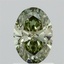 1.00 Ct. Fancy Vivid Green Oval Lab Grown Diamond