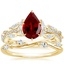 18K Yellow Gold Luxe Secret Garden Diamond Ring (3/4 ct. tw.) with Winding Willow Diamond Ring