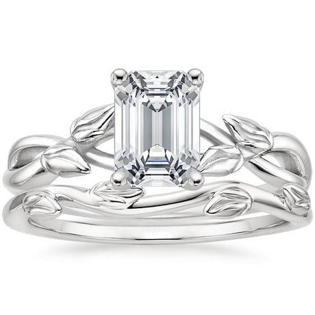 18K White Gold Budding Willow Ring with Winding Willow Ring