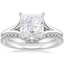 18KW Moissanite Reverie Ring with Flair Diamond Ring (1/6 ct. tw.), smalltop view