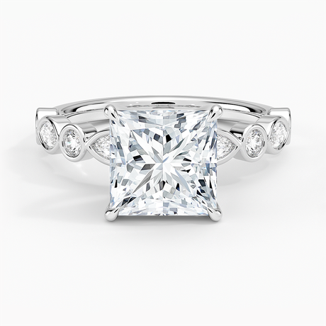 18K White Gold Versailles Bezel Diamond Ring