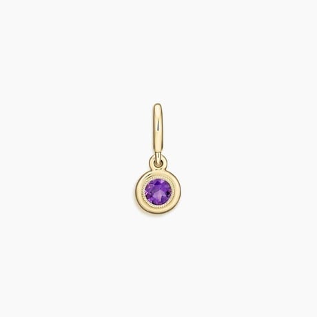 Amethyst Milgrain Bezel Charm