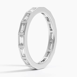 Bezel Baguette Eternity Lab Diamond Ring (3/4 ct. tw.) in Platinum