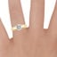 18K Yellow Gold Adrian Solitaire Ring, smallzoomed in top view on a hand