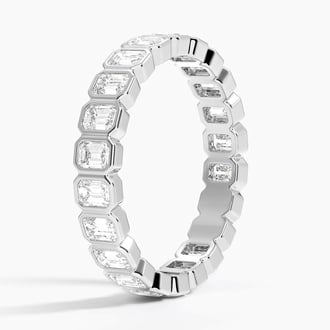 Bezel Emerald Cut Eternity Diamond Ring (1 1/2 ct. tw.) in 14K White Gold
