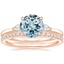 14KR Aquamarine Perfect Fit Three Stone Pear Diamond Ring with Luxe Ballad Diamond Ring, smalltop view