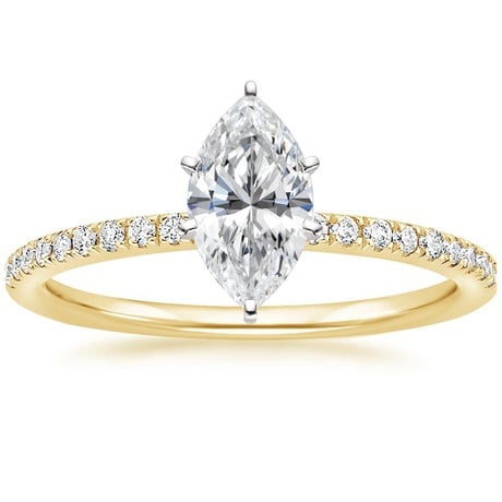 18K Yellow Gold Ballad Diamond Ring (1/8 ct. tw.) with Flair Diamond Ring (1/6 ct. tw.)