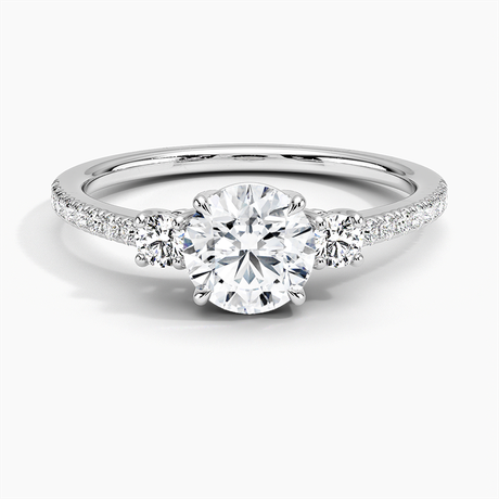 Lyra Three Stone Diamond Ring - Brilliant Earth