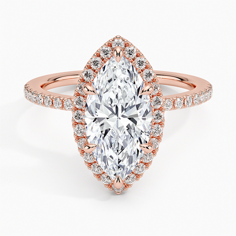 14K Rose Gold Waverly Hidden Halo Diamond Ring