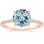 14K Rose Gold Viviana Three-Quarter Coverage Diamond Ring, smalltop view