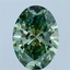4.03 Ct. Fancy Vivid  Green Oval Lab Grown Diamond