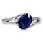 Custom Oval-shaped Sapphire Split Shank Ring with Diamond Accents