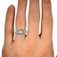 The Keira Ring, smallzoomed in top view on a hand