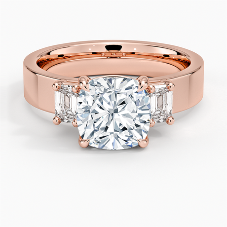 14K Rose Gold Peyton Emerald Cut Three Stone Diamond Ring (1/2 ct. tw.)