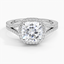 18K White Gold Fortuna Halo Diamond Ring (1/2 ct. tw.), smalltop view