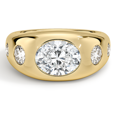 Sloane Flush Set Five Stone Diamond Dome Ring