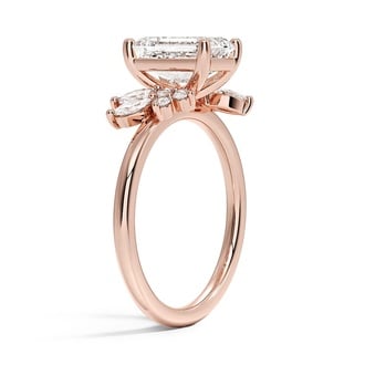 Custom Asymmetrical Cluster Diamond Ring