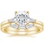 18KY Moissanite Tapered Baguette Diamond Bridal Set, smalltop view