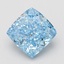 4.06 Ct. Fancy Vivid Blue Cushion Lab Grown Diamond