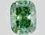 3.41 Ct. Fancy Vivid Green Cushion Lab Grown Diamond