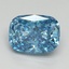 3.00 Ct. Fancy Vivid Blue Cushion Lab Grown Diamond
