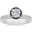 18K White Gold Waverly Diamond Ring with Black Diamond Accents with Luxe Ballad Diamond Ring