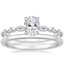 18K White Gold Versailles Hidden Halo Diamond Ring with Petite Comfort Fit Wedding Ring