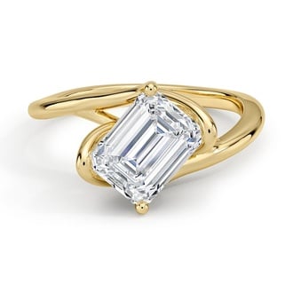 Custom Wrap Angled Solitaire Diamond Ring