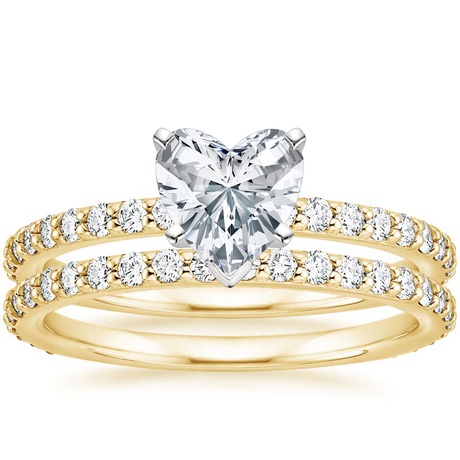 18K Yellow Gold Luxe Petite Shared Prong Diamond Bridal Set (3/4 ct. tw.)