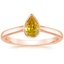 14K Rose Gold Luna 2mm Bezel Ring, smalltop view