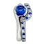 Sapphire Cascade Ring with Matching Sapphire and Diamond Pave Wedding Band, smallside view