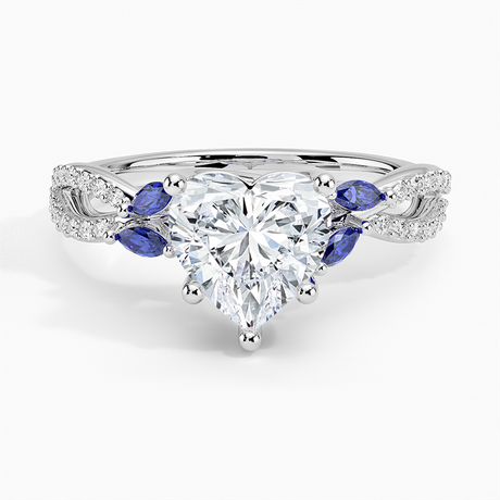 Diamond and Sapphire Engagement Ring