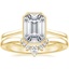 14K Yellow Gold Petite Luna Bezel Ring with Lunette Diamond Ring
