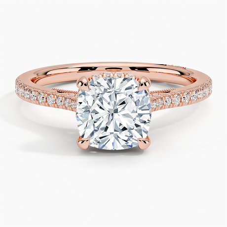 18K Rose Gold Simply Tacori Cathedral Diamond Ring (1/4 ct. tw.)