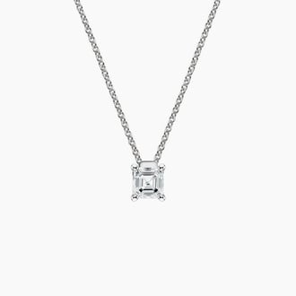 Floating Solitaire Pendant in 18K White Gold