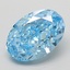 3.13 Ct. Fancy Vivid  Blue Oval Lab Grown Diamond