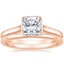 14K Rose Gold Luna Ring with Petite Comfort Fit Wedding Ring